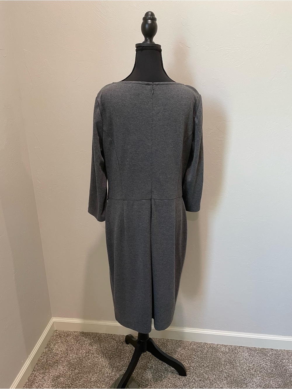 Ralph Lauren Chaps Gray Long-Sleeve Dress - Picture 2 of 5